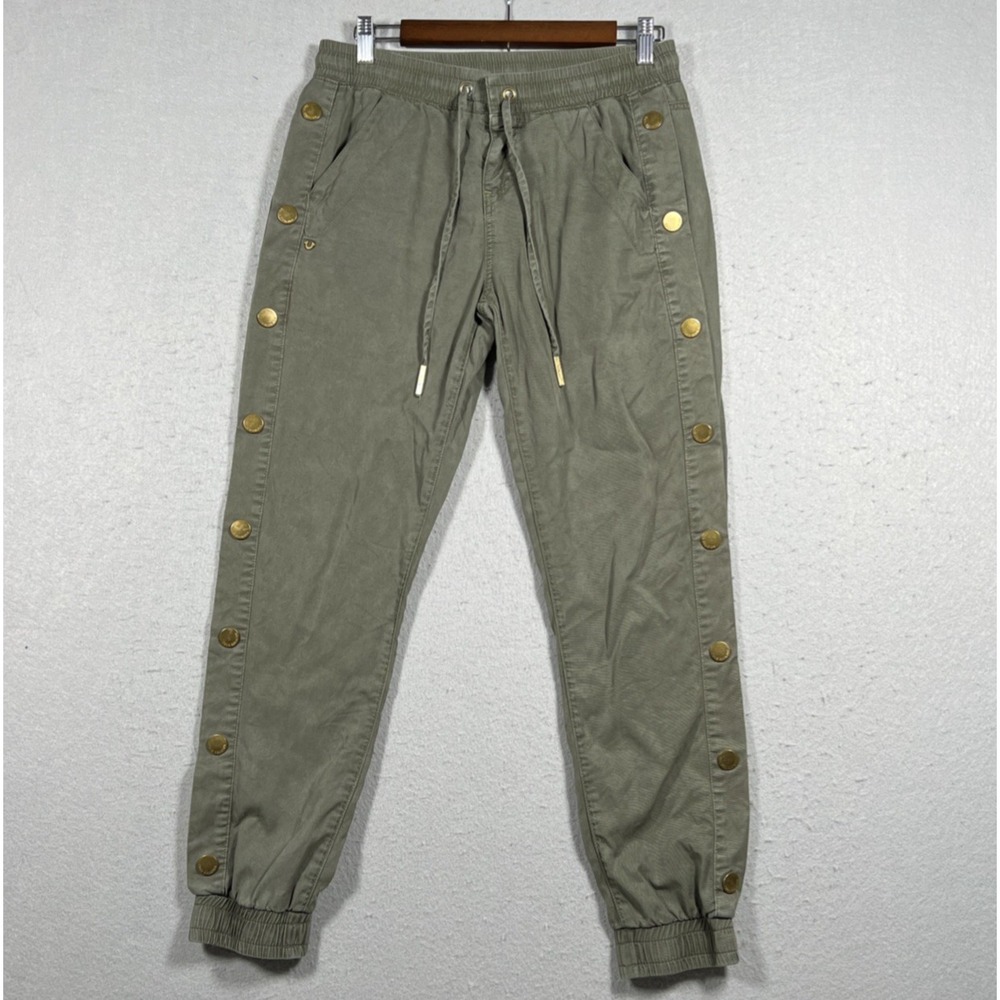 True Religion Pants Mens S/P Green Military Jogger Side Snap Drawstring
